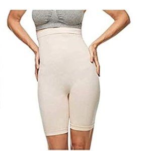 NWT Yummie Women's High Waist Shapewear Shorts Tights Cream Size XL $50 AA139